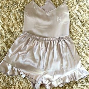 CUSTOM - Satin Ruffle Pajama Set with Name